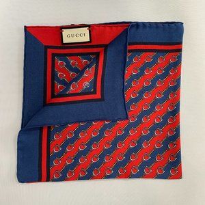 Gucci Two-toned Horse-bit Pocket Square in Red